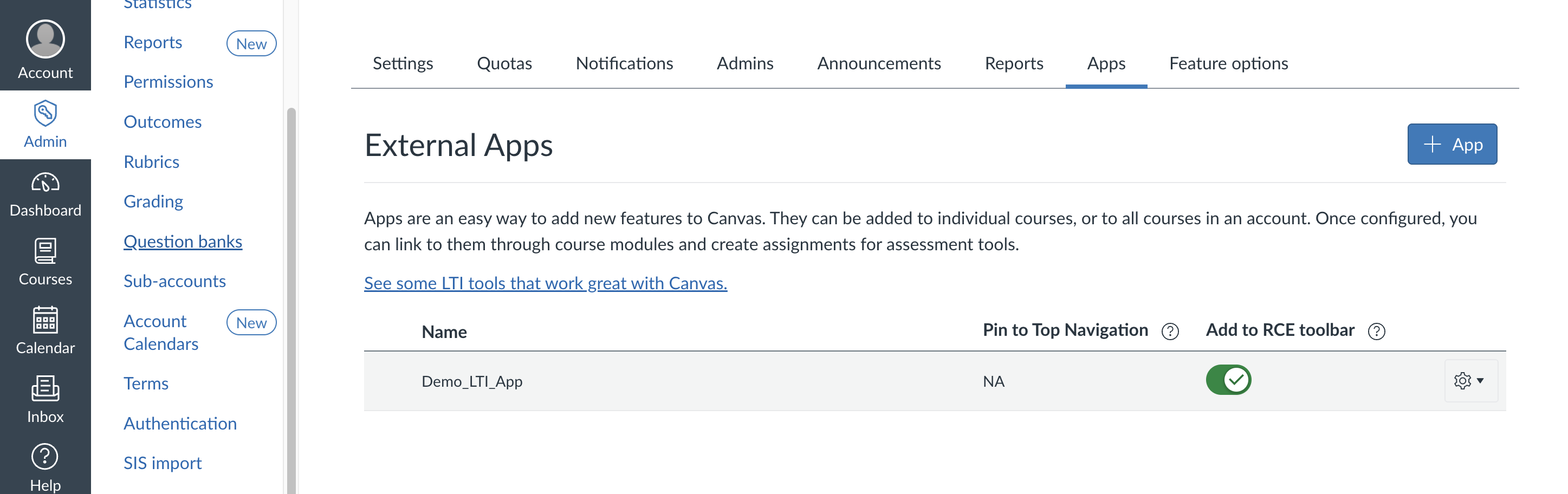External Apps Configuration