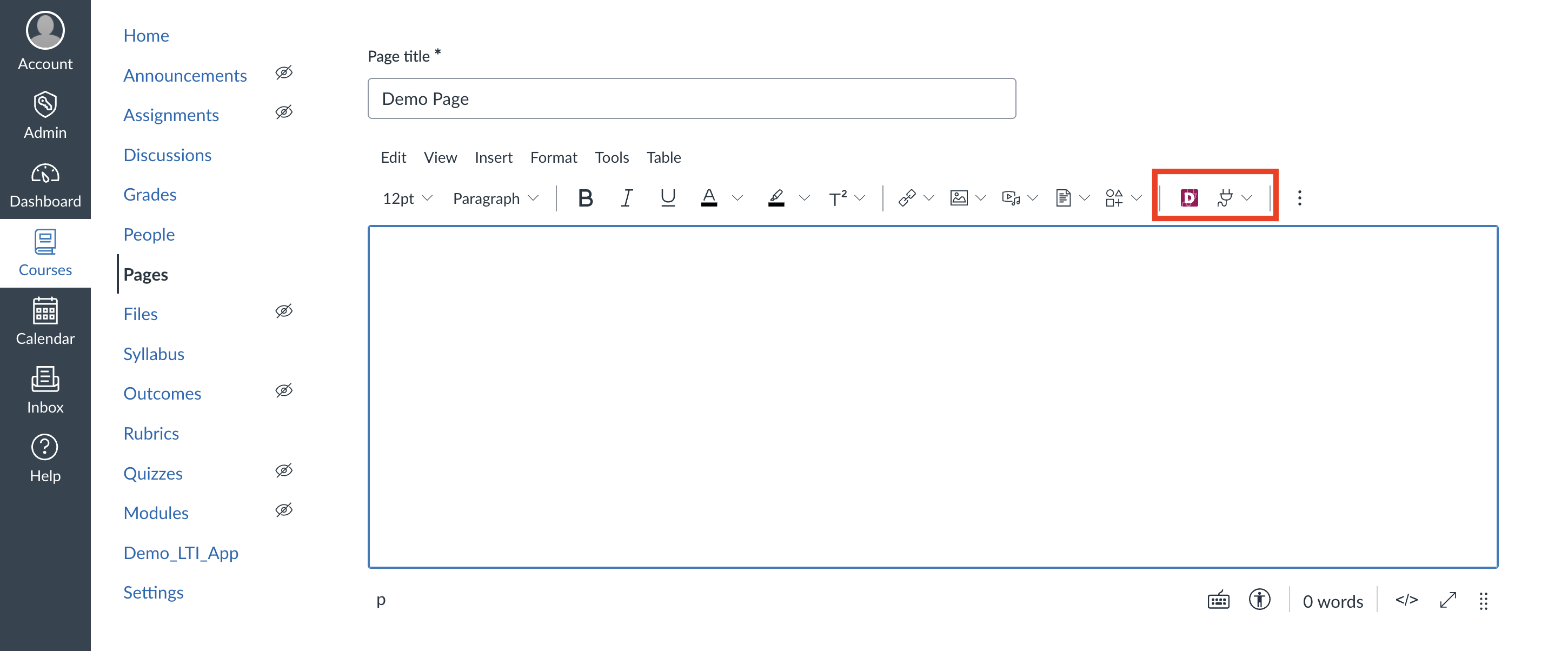 Editor with Tool Button
